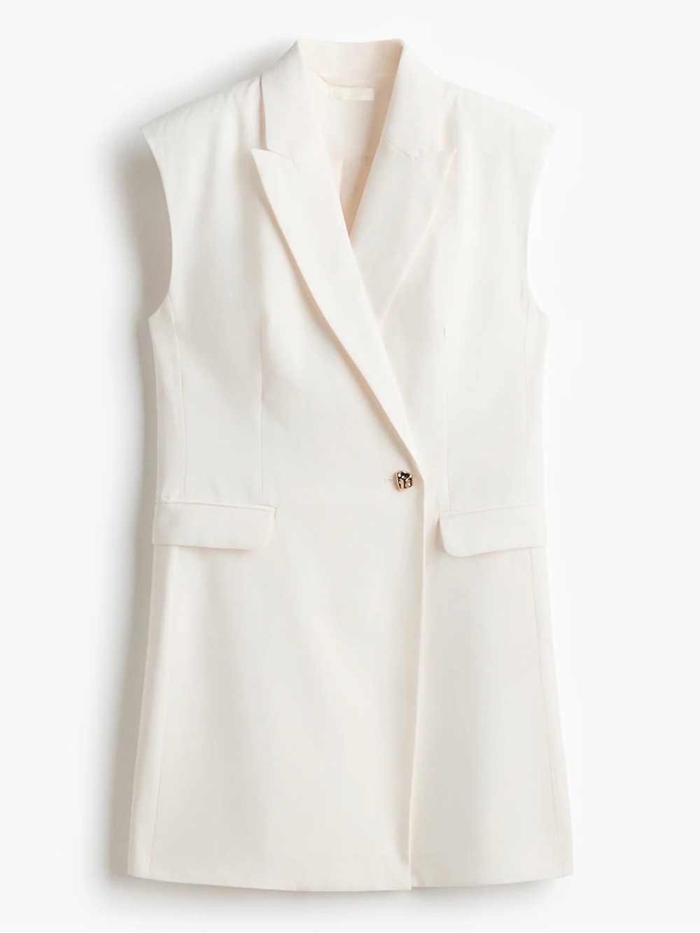 H&M Sleeveless Ivory Blazer Dress